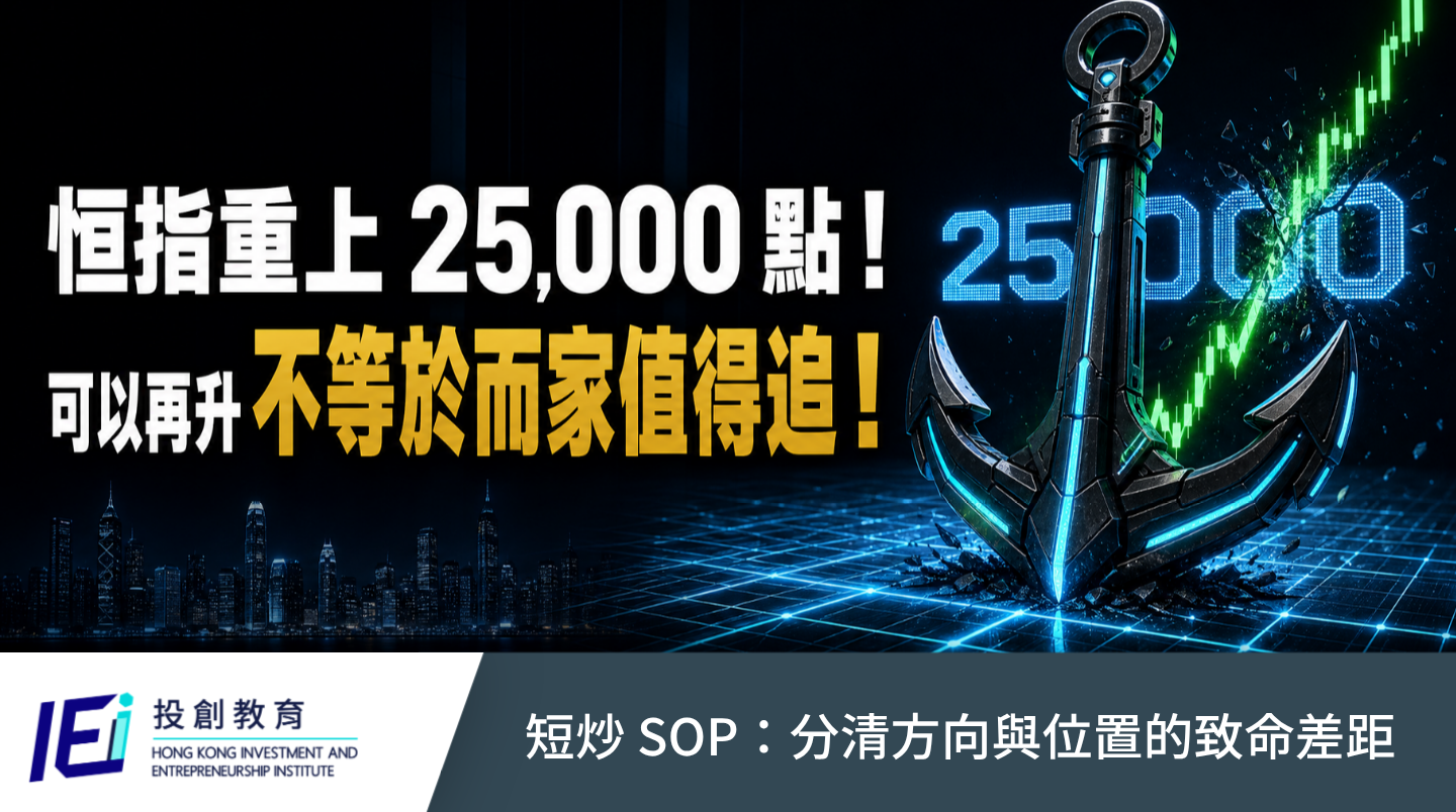 恒指重上 25,000 點，方向與位置的分別