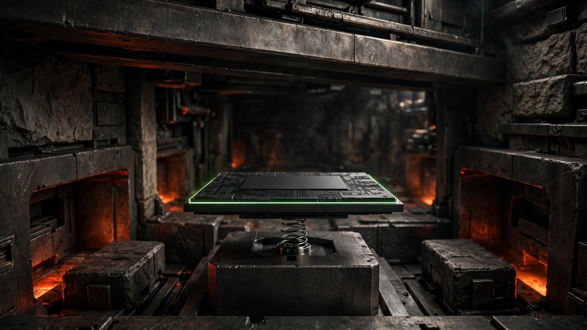 略為升起的晶片,象徵 NVIDIA 單日相對強勢